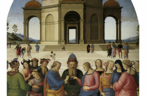 Perugino "Sposalizio della Vergine" 1501-1504, Olio su tavola, cm.234x186. Musée des Beaux-Arts, Caen.