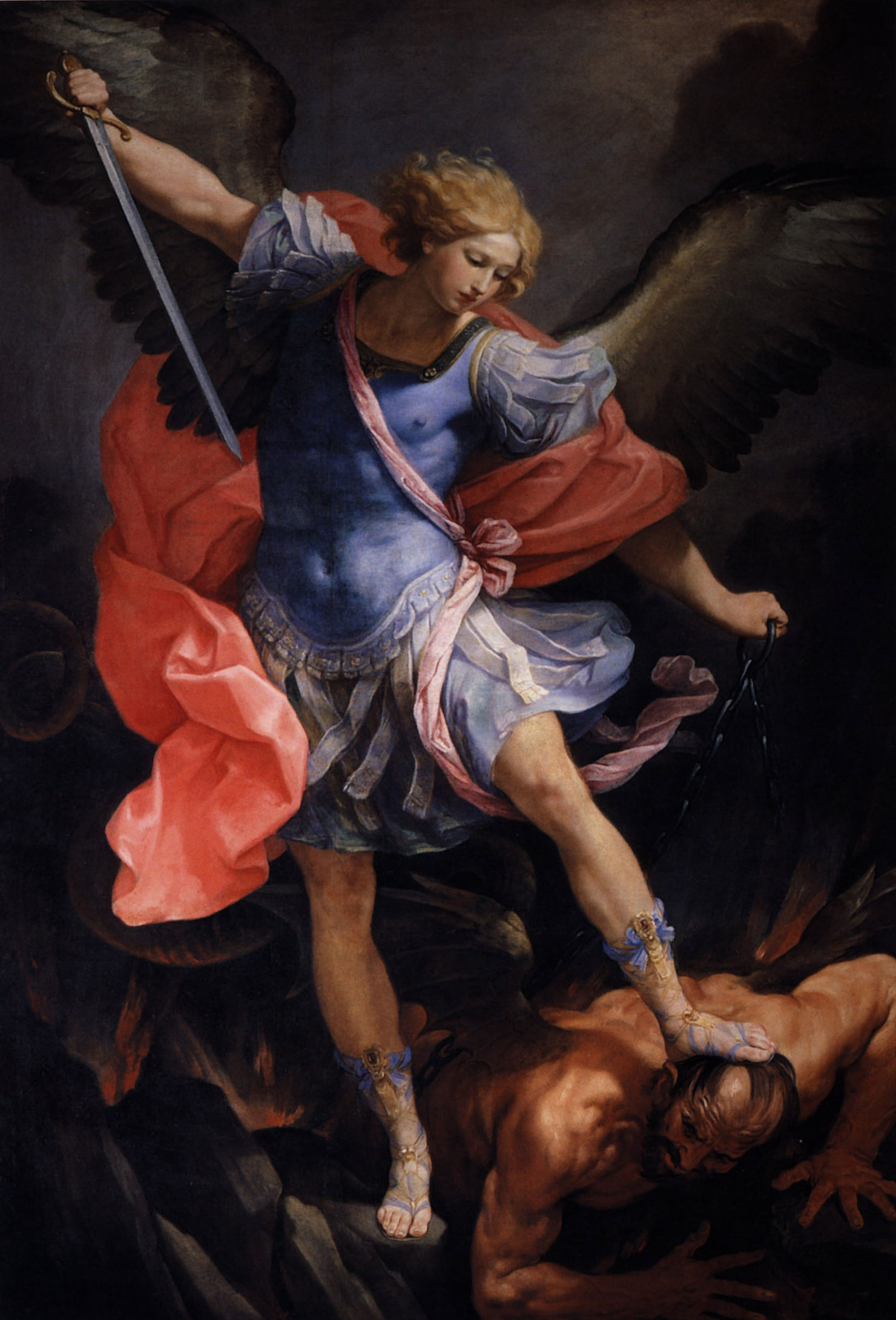 Guido Reni "San Michele Arcangelo" 1635 olio su seta, cm. 293x202 Chiesa dei Cappuccini Santa Maria della Concezione, Roma (Fig.1-2)