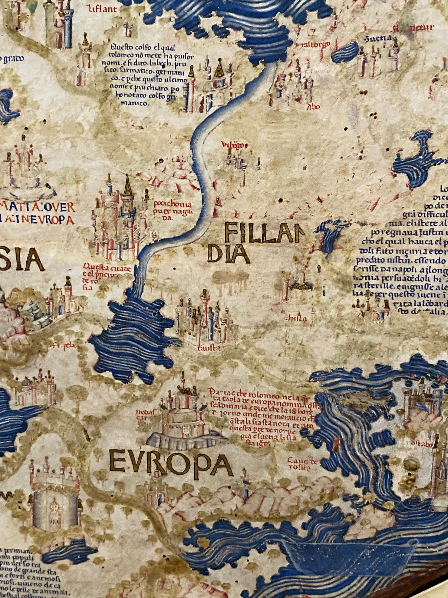 Particolare Mappamondo, 96x193 cm, Fra' Mauro, 1457-1458