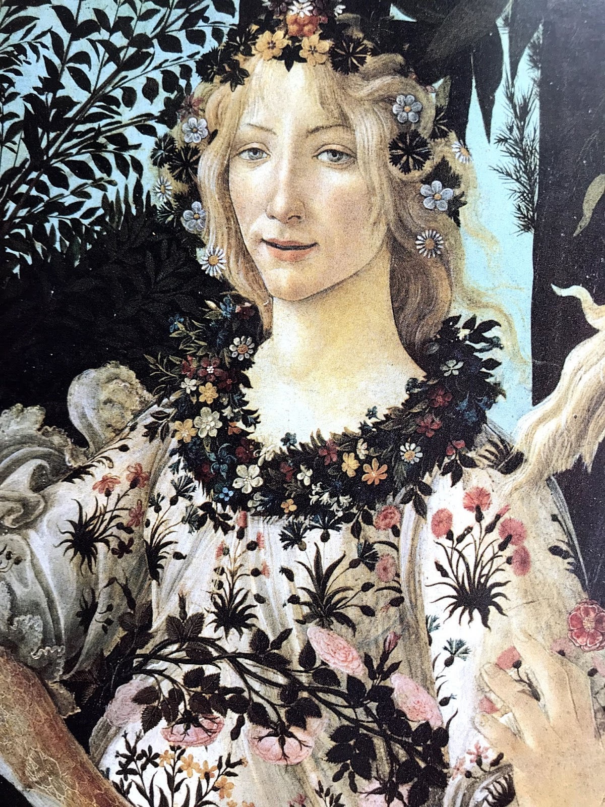 Dettaglio "Flora" Sandro Botticelli "La Primavera" 1480 ca. Tempera grassa su tavola cm. 207x319 Firenze - Galleria degli Uffizi (Fig.8)