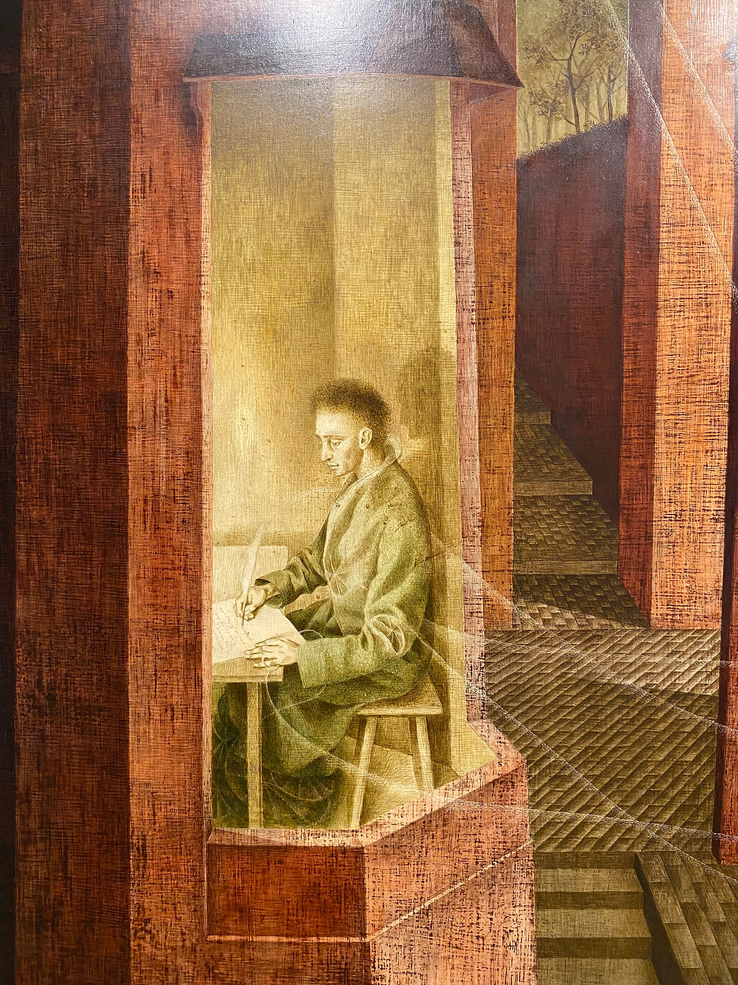 Remedios Varo "I tre destini" 1956, olio su masonite. Collezione privata, California.