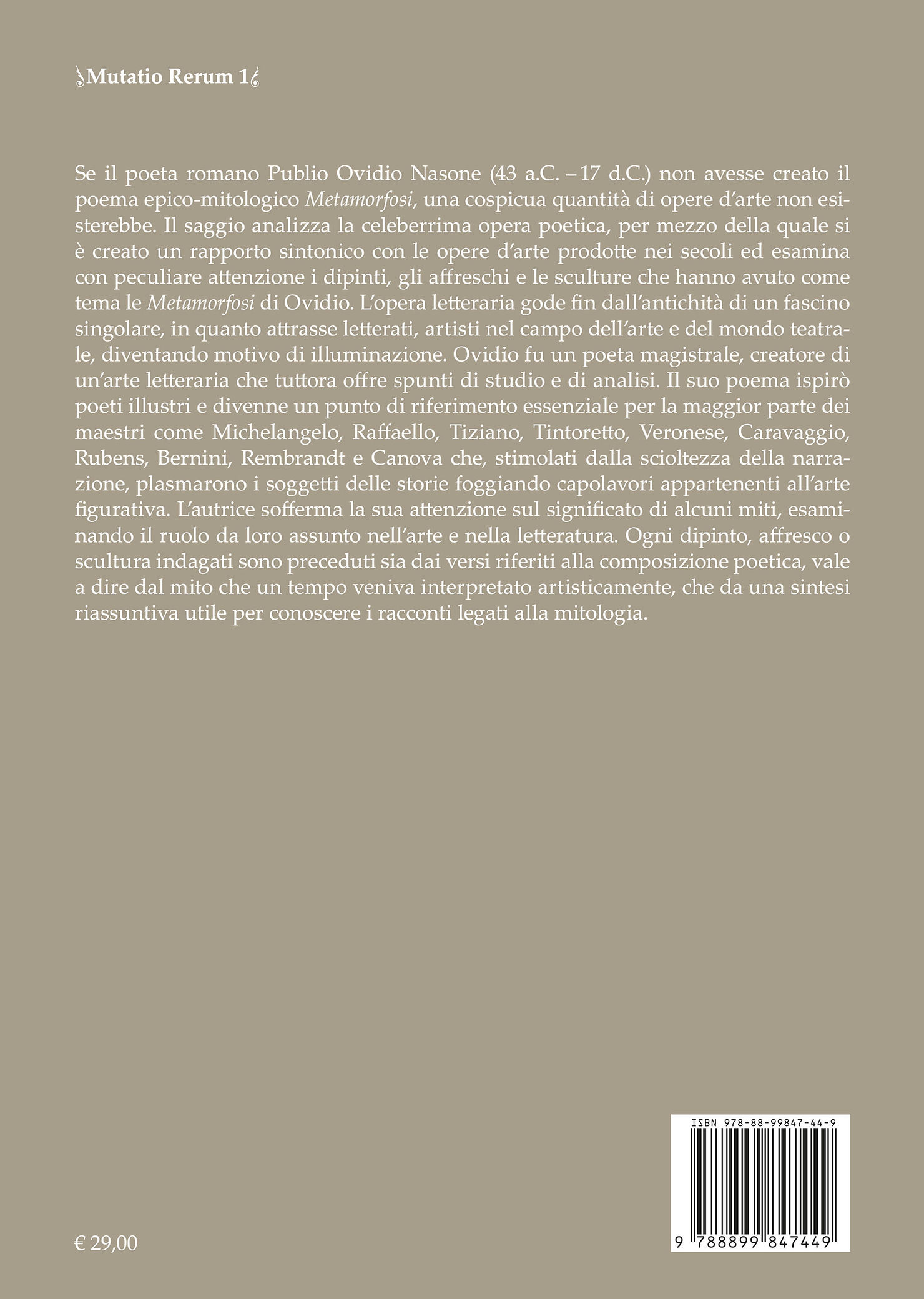 Le Metamorfosi di Ovidio nell'arte di Manuela Moschin - Edizioni Espera