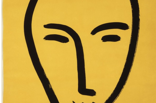 Henri Matisse, viso su fondo giallo