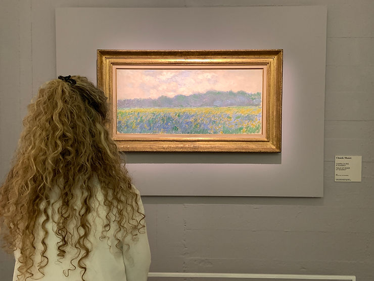 Claude Monet "Campo di Iris a Giverny". Attualmente l'opera è visitabile nella mostra dedicata a "Monet e gli Impressionisti in Normandia", Trieste Museo Revoltella.